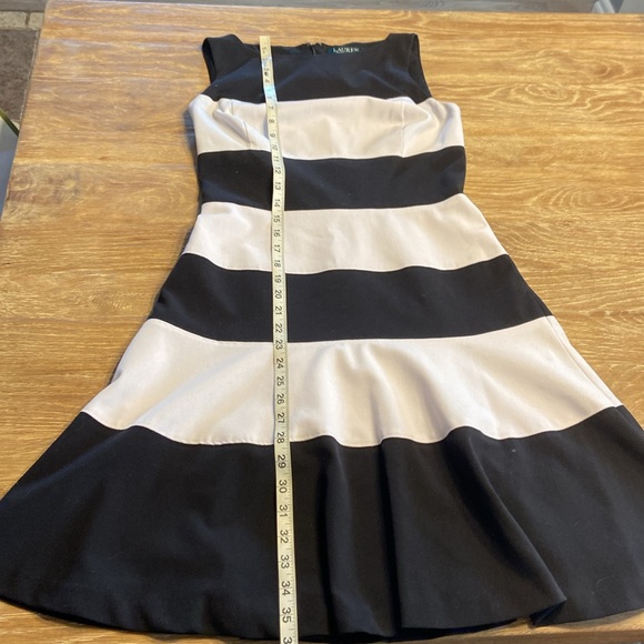 Ralph Lauren LAUREN dress black and white size 0 (fits like a 2 or 4 ) .Lining - Picture 2 of 7